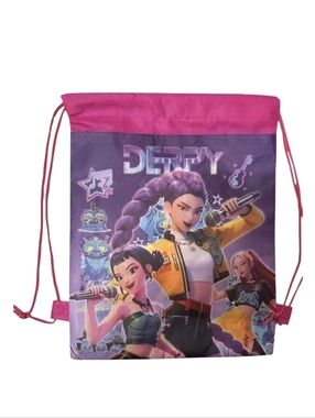 K-pop Derpy Purple & Pink Drawstring Backpack